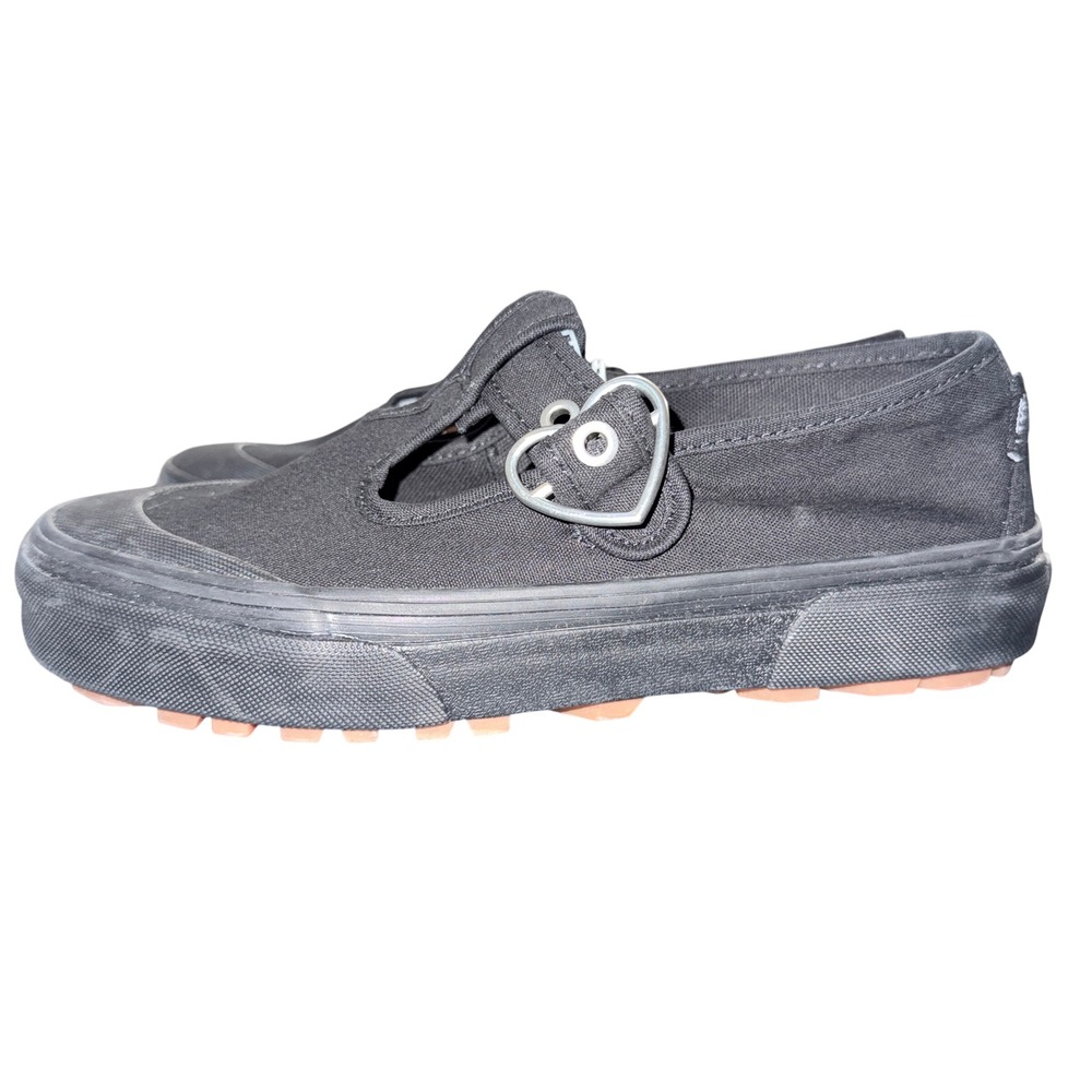 Vans Style 93 Black Mary Jane Sneakers Heart Buckle VN0A3XTJBKA Women's Sz 7 NEW - Picture 6 of 14
